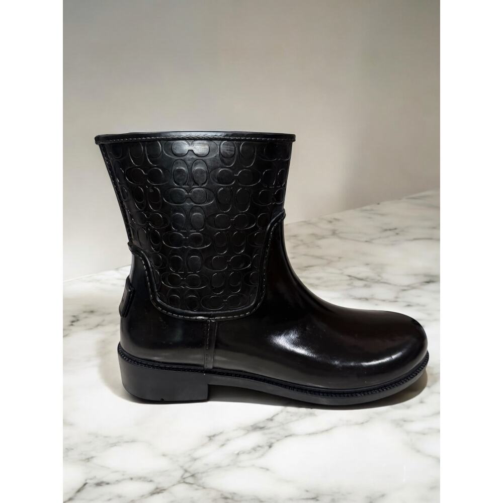 Coach FG1877 Classic Signature Embossed Rain Boot Size 10B - Picture 2 of 10